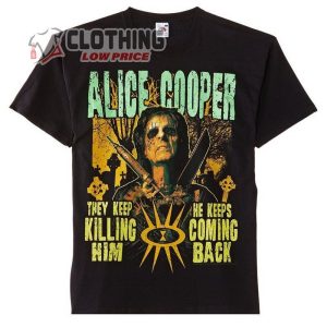 Alice Cooper Graveyard Rock Heavy Metal Official T- Shirt, Alice Cooper Best Songs Merch, Lost In America Alice Cooper T- Shirt