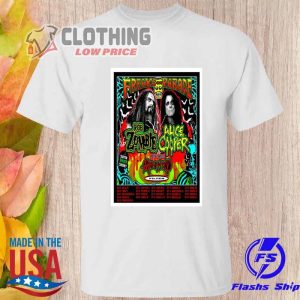 Alice Cooper Rob Zombie Freaks On Parade Tour 2023 Shirt, Alice Cooper Guitarist 2023 T- Shirt, Alice Cooper Greatest Hits Merch