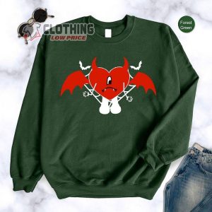 Bad Bunny Heart Halloween Sweatshirt, Un Verano Sin Ti Hoodie, Bad Bunny Merch, Bad Bunny Worlds Hottest Tour Sweater