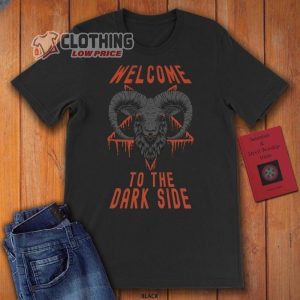 Baphomet And Blood Pentagram Halloween Shirt Welcome To The Dark Side Satanic Design Tee Baphomet Worship Tee1