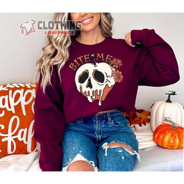 Bite Me Halloween Shirt, Halloween Sweatshirt, Halloween Sweater For Vampire, Halloween Skullcap T-Shirt, Halloween Tee Gift
