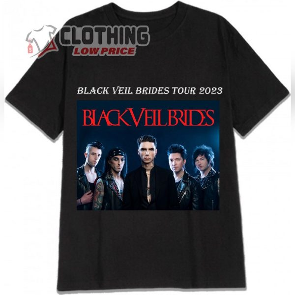 Black Veil Brides Europe Tour 2023 T- Shirt, Black Veil Brides 2023 Members Shirt, Black Veil Brides Tickets 2023 Merch