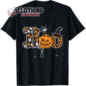 Boo Halloween Costume Spiders Shirt, Ghosts Pumpkin & Witch Hat Halloween T-Shirt