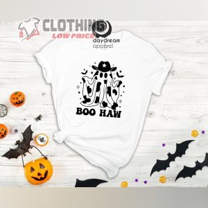 Boo Haw T-Shirt, Cute Ghost Halloween Party Shirt for Cowboy and Cowgirl