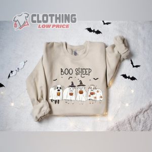 Boo Sheep Sweatshirts Halloween Ghost Sheep Shirt Trick or Treat Shirt Spooky Sheep Sweater Ghost Crewneck Sheep Lover Halloween Gifts yfK 1