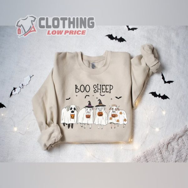 Boo Sheep Sweatshirts, Halloween Ghost Sheep Shirt, Trick or Treat Shirt, Spooky Sheep Sweater, Ghost Crewneck, Sheep Lover Halloween Gifts yfK