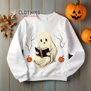 Book Lover Halloween Shirt Funny Ghost Book Nerd Shirt Teacher Halloween Shirt1 1