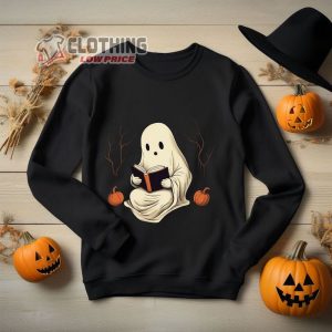 Book Lover Halloween Shirt Funny Ghost Book Nerd Shirt Teacher Halloween Shirt1 2