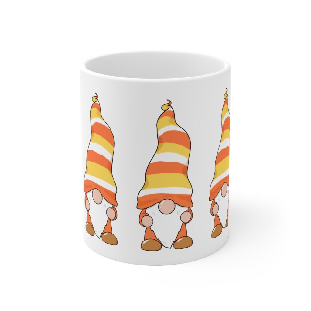 Candy Corn Gnome Ceramic Mug etsy