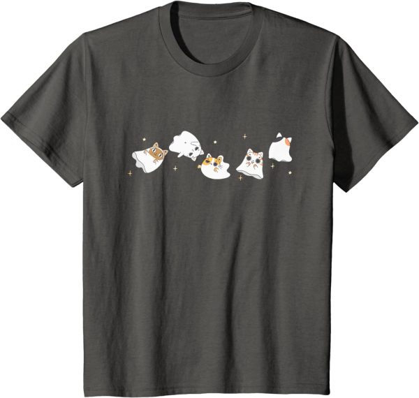 Cat Ghost Halloween Costume Spooky Cute Kawaii Animal T-Shirt