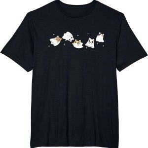 Cat Ghost Halloween Costume Spooky Cute Kawaii Animal T Shirt2