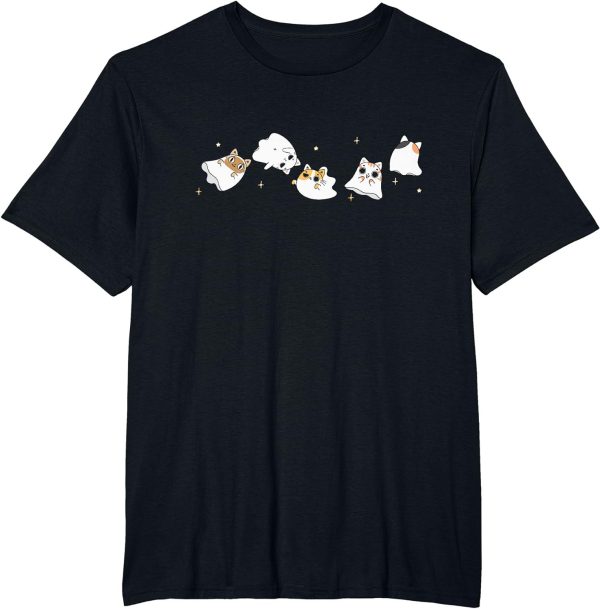 Cat Ghost Halloween Costume Spooky Cute Kawaii Animal T-Shirt