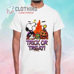 Charlie Brown And Snoopy Trick Or Treat Happy Halloween 2023 Shirt, Snoopy And Woodstock Costume Vampire Trick Or Treat Halloween Shirt, Halloween Snoopy 2023 Merch