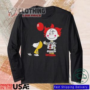 Charlie Brown Pennywise And Snoopy Halloween Shirt, Charlie Brown And Snoopy Trick Or Treat Happy Halloween 2023 Unisex Shirt, Snoopy Halloween Hallmark Merch