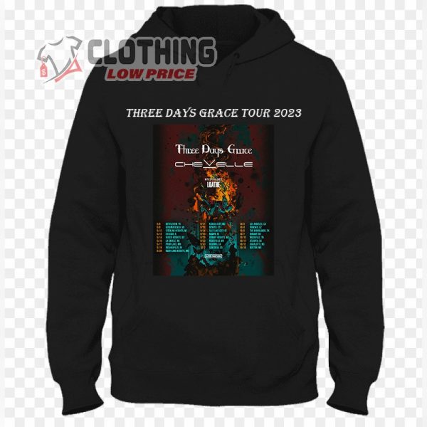 Chevelle Three Days Grace 2023 Us Tour Setlist Hoodie, Three Days Grace Tour 2023 Setlist Shirt, Chevelle Tour 2023 Setlist Merch