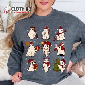 Christmas Ghost Shirt, Cute Ghost Santa Shirt, Merry Christmas Sweatshirt, Funny Christmas Shirt