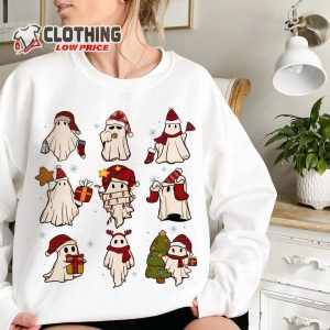 Christmas Ghost Shirt Cute Ghost Santa Shirt Merry Christmas Sweatshirt Funny Christmas Shirt3