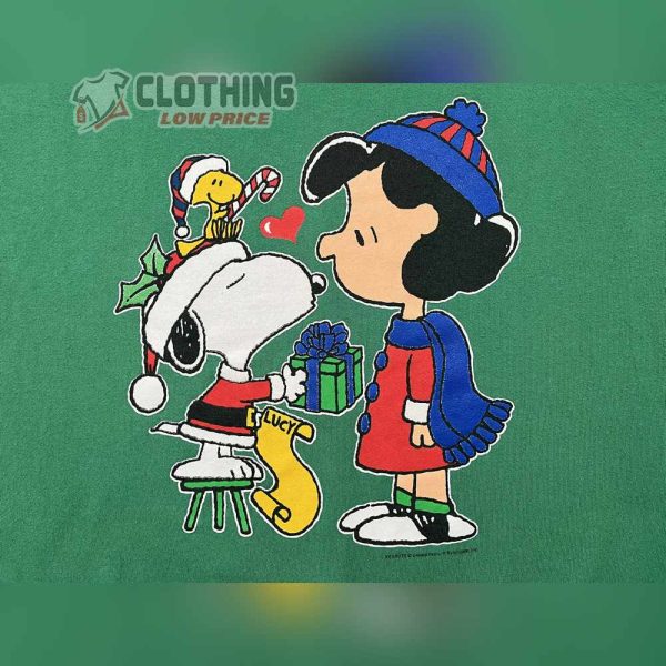 Christmas Snoopy Peanuts Gift Merch, Snoopy Lucy Gift In Christmas Woodstock Long Sleeve, Snoopy Christmas Decorations Shirt