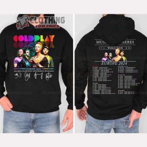 Coldplay World Tour Europe 2024 Merch Coldplay Band Music Of The Spheres Tour 2024 Shirt Vintage Coldplay Tour 2024 Tee Coldplay Band Member Signatures T Shirt 1