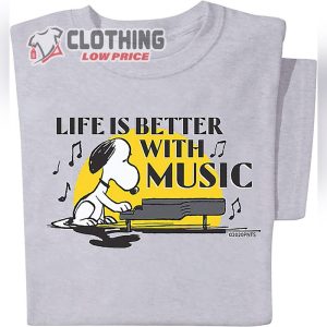 Collections Life is Better with Music T-Shirt, Snoopy Music Halloween Sweater
