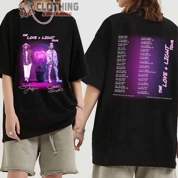 Colton Dixon And Jordan Feliz Tour Dates 2023 Signatures Merch, The Love + Light Tour 2023 Shirt, The Love + Light Tour 2023 Concert Shirt, Colton Dixon And Jordan Feliz World Tour 2023 T-Shirt
