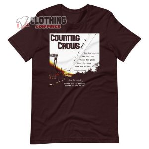 Counting Crows Song Lyrics Merch Counting Crows One For Sorrow Two For Joy August And Everything After Unisex T Shirt 1