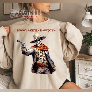 Cowboy Skeleton Sweatshirt, Skeleton Cowboy Halloween Tee, Halloween Killer Shirt,  Spooky Western Showdown, Halloween Sweatshirt, Halloween Gift