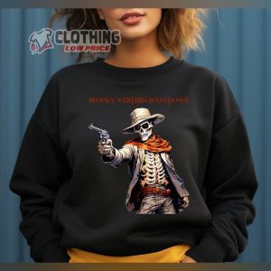 Cowboy Skeleton Sweatshirt, Skeleton Cowboy Halloween Tee, Halloween Killer Shirt,  Spooky Western Showdown, Halloween Sweatshirt, Halloween Gift