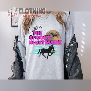 Custom Spooky Nightmare Halloween Western Horse Shirt Cowgirl Horseback Rider or Horse Girl Shirt 2