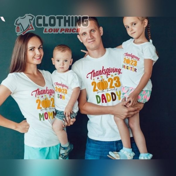 Custom Thanksgiving 2023 Family Shirt, Thankful Shirts, Custom Family T- Shirts, Custom Family Shirt, Thanksgiving 2023 Shirts