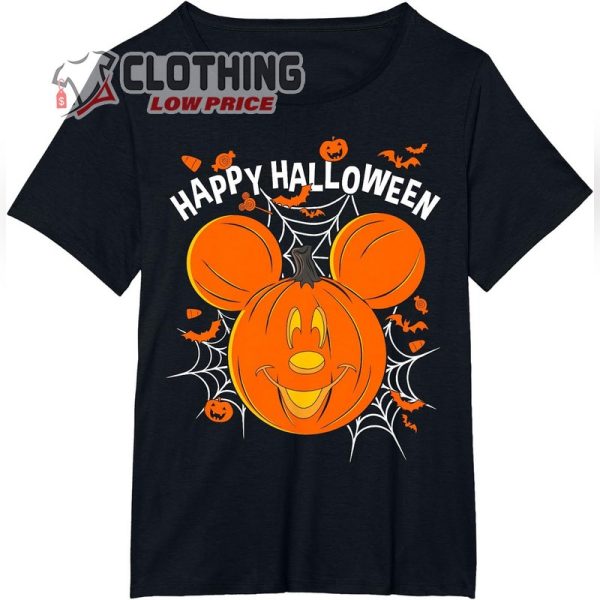 Disney Mickey Friends Mickey Pumpkin Happy Halloween T-Shirt, Pumpkin Batman Spider Mickey Halloween Shirt