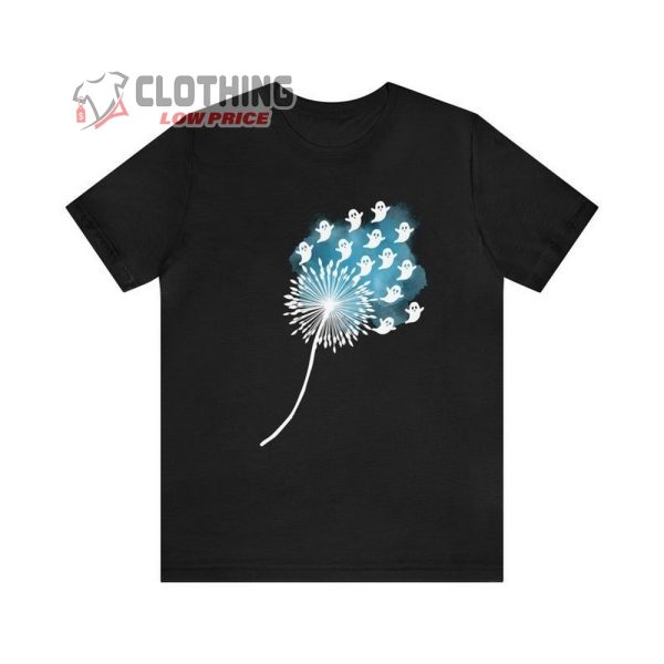 Dandelion Halloween Ghost Tee, Ghost Tee Shirt, Cute Halloween, Dandelion Shirt, Spooky Halloween Party Tee, Halloween Teacher Shirts