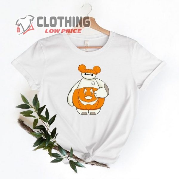 Disney Baymax Fall Shirt, Pumpkin Baymax Mickey Ears Halloween Fall Shirt