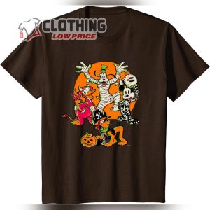 Disney Mickey Donald Goofy Halloween Shirt & Pluto Pumpkin Skeleton Halloween Costumes T-Shirt