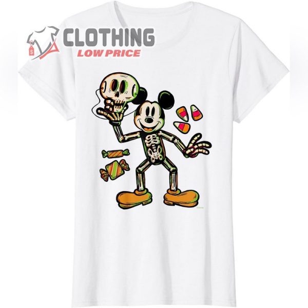 Disney Mickey Mouse Skeleton Candy Costume Halloween T Shirt1