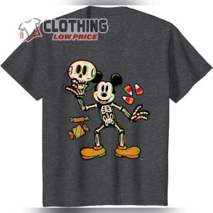 Disney Mickey Mouse Skeleton Candy Costume Halloween T Shirt2
