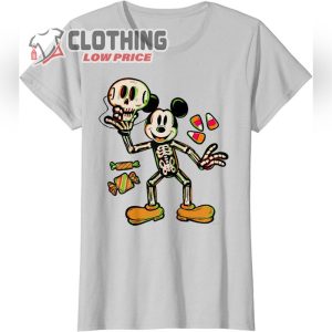 Disney Mickey Mouse Skeleton Candy Costume Halloween T Shirt3