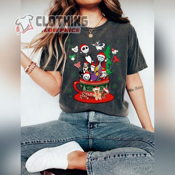 Disney Nightmare Before Christmas Coffee Cup Shirt, Santa Jack Skellington Sally Friends Shirt, Disneyland Matching Shirts, Christmas Squad Sweatshirt