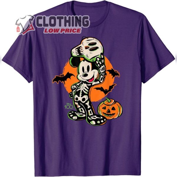 Disney Skeleton Halloween Batman Pumpkin Mickey Skeleton Costume T Shirt1