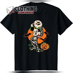 Disney Skeleton Halloween Batman Pumpkin Mickey Skeleton Costume T Shirt3