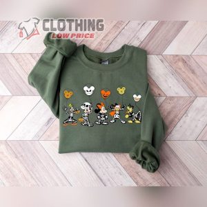 Disney Skeleton Halloween Pumpkin Sweatshirt Dancing Skeletons Crewneck Halloween Shirt3