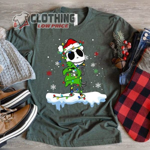 Disney The Nightmare Before Christmas Xmas Lights T- Shirt, Jack Skellington Oogie Boogie Shirt, Disneyland Matching Shirts, Halloween 2023 Trends Merch