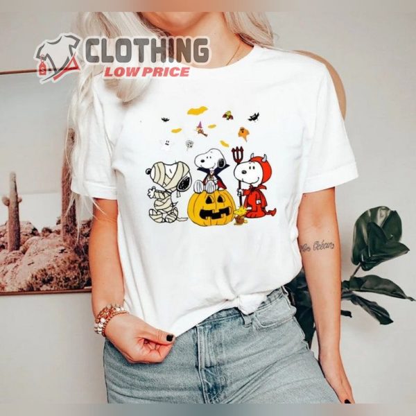 Dog Autumn Pumpkin Shirt, Snoopy Pumpkin Snoopy Mummy Peanuts Halloween Shirt