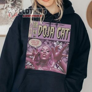 Doja Cat Comic Shirt, 90s Vintage Merch Art Kiss Me More Planet Her Album Shirt, Doja Cat Concert World Tour Ticket 2023 Shirt
