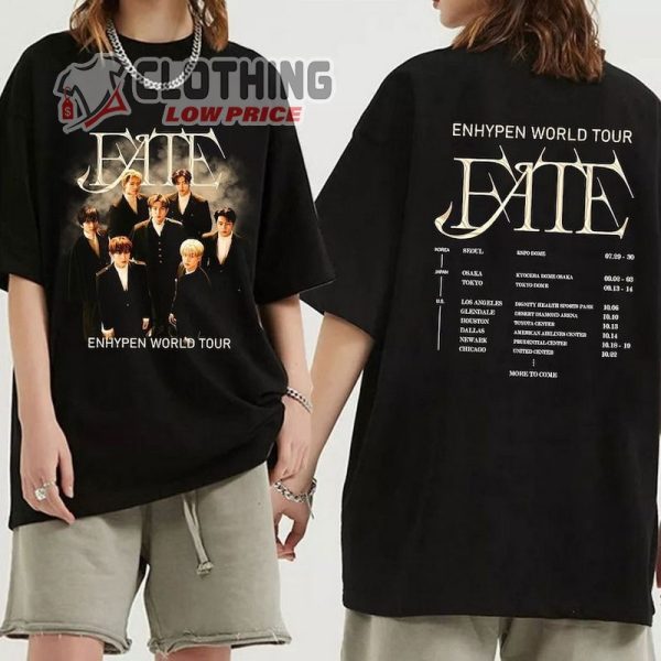 Enhypen 2023 Fate World Tour Shirt, Fate World Tour Shirt, Enhypen 2023 Concert Shirt, Enhypen Fan Gift, Enhypen Tickets 2023 Merch