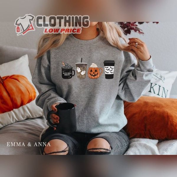 Fall Coffee Halloween Sweatshirt, Halloween Crewneck  Pumpkin Spice Shirt