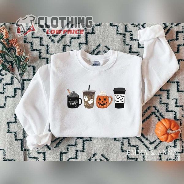 Fall Coffee Halloween Sweatshirt, Halloween Crewneck  Pumpkin Spice Shirt