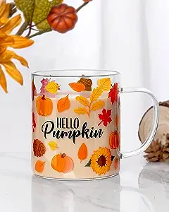 Fall Pumpkin Glass Mug amazon
