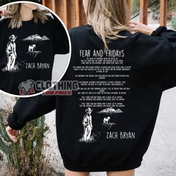 Fear And Fridays Zach Bryan Poem Unisex Merch, Zach Bryan Fall Cozy Season Concert Sweatshirt, Zach Bryan Tour 2023 2024 T-Shirt