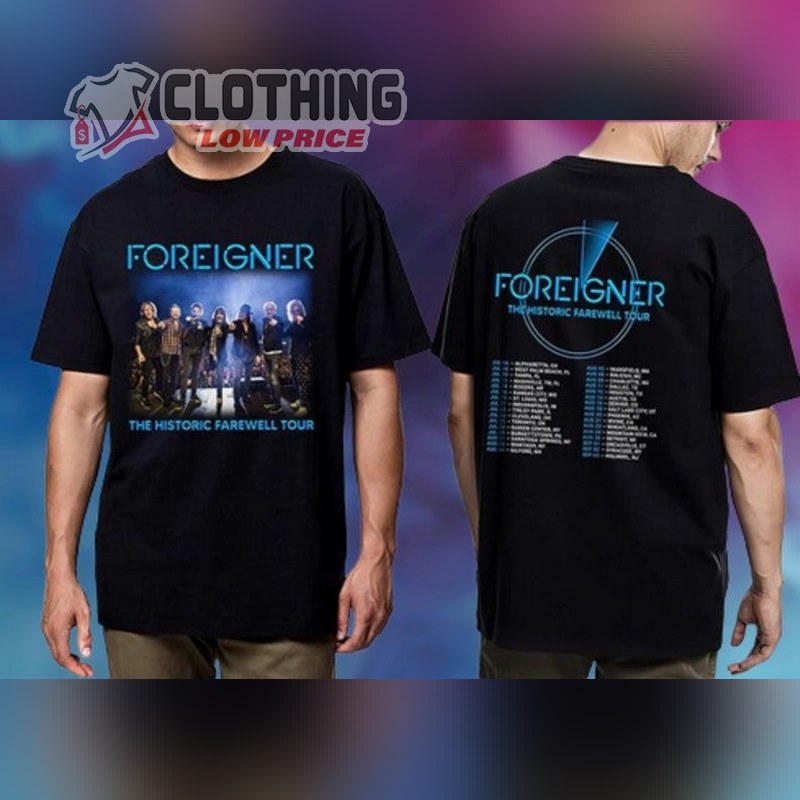 Foreigner The Historic Farewell Tour Dates 2023 Shirt, Histroric Farewell Shirt, Foreigner Rock Band Tee, Foreigner Tour 2023 Tickets Merch